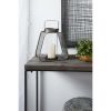 DecMode Indoor 11"W, 15"H Industrial Iron Lantern Black, 1-Piece
